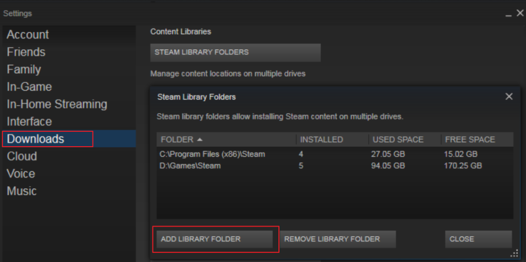 how to make steam download to a different drive